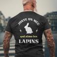 メンズ Just A Dude Who Loves Rabbits ユーモアラビットマン メンズTシャツ バックプリント 高齢者への贈り物