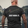 Just Hodl It、クリプトシャツ、暗号通貨、ビットコイン、ドッジ メンズTシャツ バックプリント 高齢者への贈り物