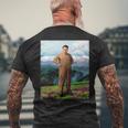 Kim Jong Il Kim Jong Un Humour North Korea メンズTシャツ バックプリント 高齢者への贈り物