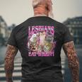 Lesbians Eat What Cat Meme Gay Pride Lgbtq Men's T-shirt Back Print Gifts for Old Men