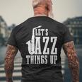 Let's Jazz Things Up 面白いサックス音楽サックスギフト メンズTシャツ バックプリント 高齢者への贈り物