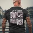 Let It Meow 面白い猫子猫の歌うギフト メンズTシャツ バックプリント 高齢者への贈り物