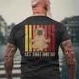 Let Thathit Go パグ ヨガ ヴィンテージデザイン メンズTシャツ バックプリント 高齢者への贈り物