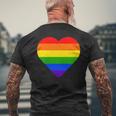 Lgbt レインボー・ハート・フラッグ ゲイ・バイ・ラブ・プライド月間 Lgbtq メンズTシャツ バックプリント 高齢者への贈り物
