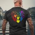 Lgbtq レインボーフラッグハート Lgbtqia バレンタインデー プライドムーン メンズTシャツ バックプリント 高齢者への贈り物