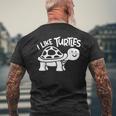I Like Turtles かわいい 亀 愛 亀 海 動物 好き メンズTシャツ バックプリント 高齢者への贈り物