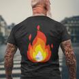 Lit Fire Flame ホットバーニングビーチパーティー メンズTシャツ バックプリント 高齢者への贈り物