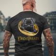 Lord Of The Treats 御馳走の主-クリスマスのための面白い黒いパグ犬 メンズTシャツ バックプリント 高齢者への贈り物