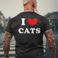 I Love Cats I Heart Cats メンズTシャツ バックプリント 高齢者への贈り物