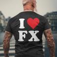 I Love Fx イニシャル I Heart FX 名前 F X メンズTシャツ バックプリント 高齢者への贈り物