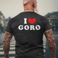 I Love Goro 私は愛する Goro メンズTシャツ バックプリント 高齢者への贈り物