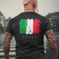 I Love Italy 、クールでキュートなイタリア国旗グラフィックデザイン メンズTシャツ バックプリント 高齢者への贈り物