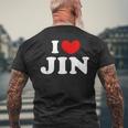 I Love Jin 私は愛する Jin メンズTシャツ バックプリント 高齢者への贈り物