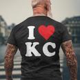 I Love Kc Initials I Heart KC First Last Name K C メンズTシャツ バックプリント 高齢者への贈り物