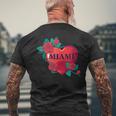 I Love Miami Miami Love Heart & Roses Illustration Graphic メンズTシャツ バックプリント 高齢者への贈り物