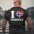 I Love Norwegian Pride ノルウェーのルーツ ノルウェー国旗 メンズTシャツ バックプリント 高齢者への贈り物
