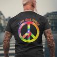 Love Peace 60年代70年代ヒッピーコスチューム Love Peace メンズTシャツ バックプリント 高齢者への贈り物