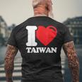 I Love Taiwan 台北国旗 ハートトラベル 台湾製品 メンズTシャツ バックプリント 高齢者への贈り物