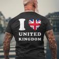 I Love United Kingdom ハートフラッグ イギリス Uk グレートブリテン メンズTシャツ バックプリント 高齢者への贈り物