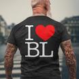 I Love ハート Bl メンズTシャツ バックプリント 高齢者への贈り物