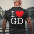 I Love ハート Gd メンズTシャツ バックプリント 高齢者への贈り物