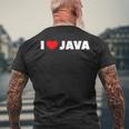 I Love ハート Java メンズTシャツ バックプリント 高齢者への贈り物