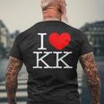 I Love ハート Kk メンズTシャツ バックプリント 高齢者への贈り物