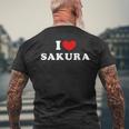 I Loveakura 私は愛するakura メンズTシャツ バックプリント 高齢者への贈り物