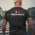 I Lovekee-Ball I Heart スキーボール メンズTシャツ バックプリント 高齢者への贈り物