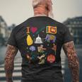 I Loveri Lanka 手描きのスリランカのランドマーク、旗、地図 メンズTシャツ バックプリント 高齢者への贈り物