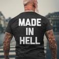 Made In Hell 面白いことわざ皮肉なノベルティ クール メンズTシャツ バックプリント 高齢者への贈り物