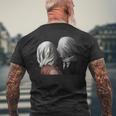 Magritteによるthe Lovers Painting メンズTシャツ バックプリント 高齢者への贈り物
