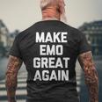 Make Emo Great Again インディーズミュージックエモ メンズTシャツ バックプリント 高齢者への贈り物