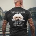 Maltese Dog Is On My Mind 面白い子犬オーナーデザイン メンズTシャツ バックプリント 高齢者への贈り物
