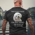 Maltese Puppy Is On My Mind 面白い犬のオーナーデザイン メンズTシャツ バックプリント 高齢者への贈り物