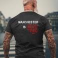 Manchester Is Red ファニー ユナイテッド フットボール サポーター メンズTシャツ バックプリント 高齢者への贈り物