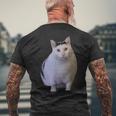 Meme Huh Catミームハァキャット面白い メンズTシャツ バックプリント 高齢者への贈り物