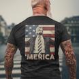 Merica Trump Usa American Flag 4Th Of July Patriotic Men's T-shirt Back Print Gifts for Old Men