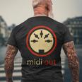 Midi Out 5極 Din オーディオシンセサイザー ヴィンテージステレオ メンズTシャツ バックプリント 高齢者への贈り物