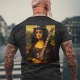 Monalisa Guitarist By Rock N Roll メンズTシャツ バックプリント 高齢者への贈り物