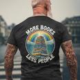 More Books Less People Book Lover Bookworm リーディングブック メンズTシャツ バックプリント 高齢者への贈り物