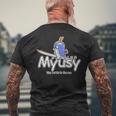 Myusy Wave Waiting メンズTシャツ バックプリント 高齢者への贈り物