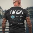 Nasa アルテミスミッション探査記章ワームロゴ メンズTシャツ バックプリント 高齢者への贈り物