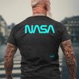 Nasaワームと記章のロゴ メンズTシャツ バックプリント 高齢者への贈り物