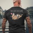 No Cat No Life サビ猫ver 猫好き かわいい メンズTシャツ バックプリント 高齢者への贈り物