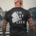 No Cat No Life メンズTシャツ バックプリント 高齢者への贈り物