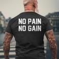 No Pain No Gain Fitness Gym Inspirational Motivation Quotes メンズTシャツ バックプリント 高齢者への贈り物