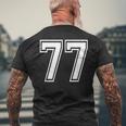 Number 77 Birthday 77Thports Player チーム番号入りジャージ メンズTシャツ バックプリント 高齢者への贈り物