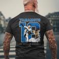 Number And Portrait Yoshinobu Yamamoto Los Angeles Mlbpa メンズTシャツ バックプリント 高齢者への贈り物