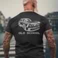 Oldchool Auto Racing カーギア モータースポーツ メンズTシャツ バックプリント 高齢者への贈り物